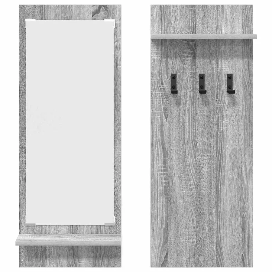 Porte-manteau mural avec étagère Gris Sonoma 70 x 10 x 90 cm - 5