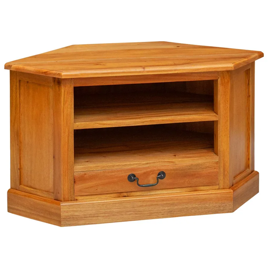 MeubleTVd'Angle Naturel 79 x 40 x 46 cm Bois de Mahogany Massif - 2
