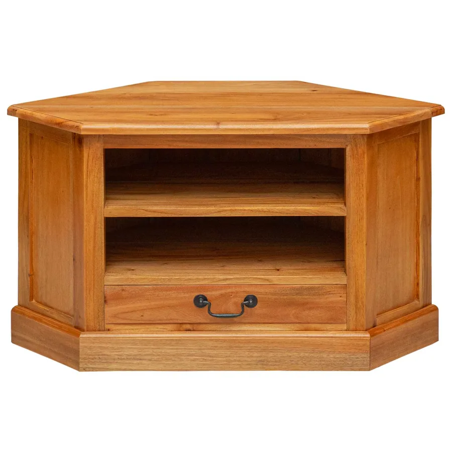 MeubleTVd'Angle Naturel 79 x 40 x 46 cm Bois de Mahogany Massif - 5