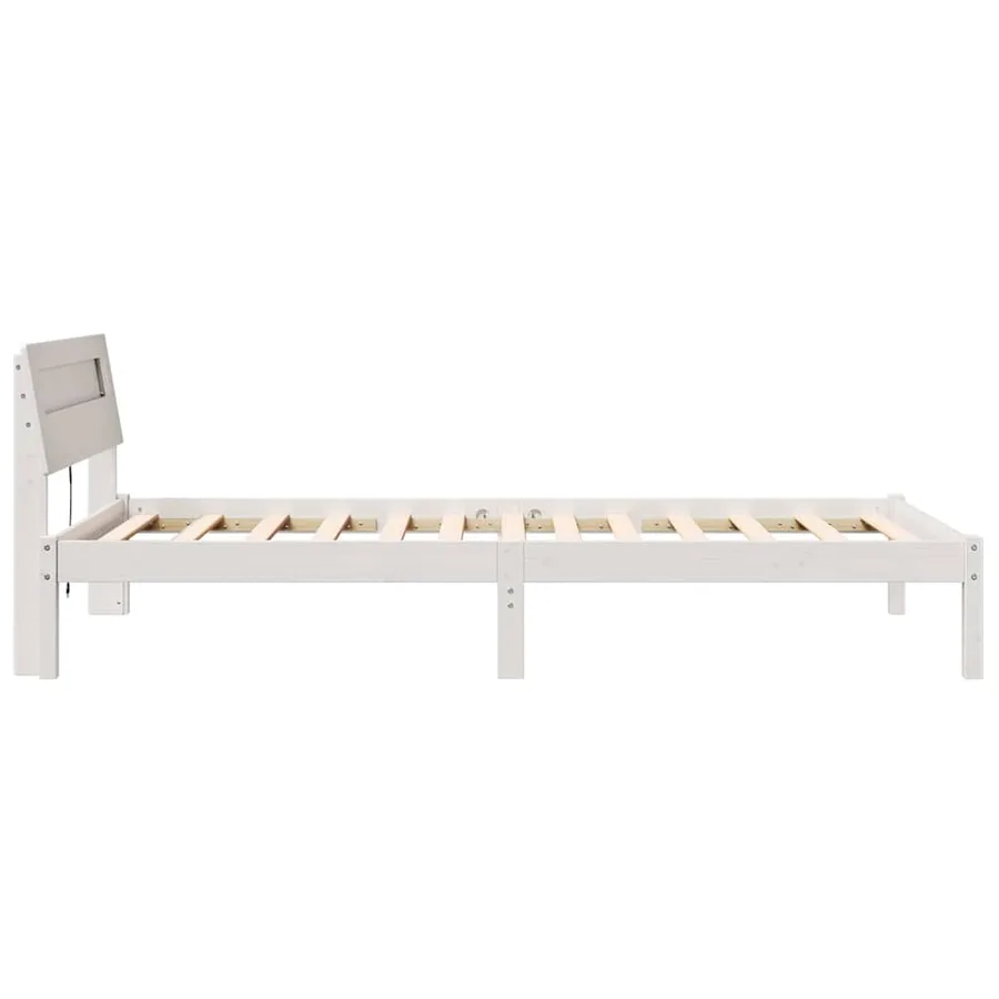 Cadre de lit avec tête de lit Blanc 90 x 200 cm Pin massif - 6