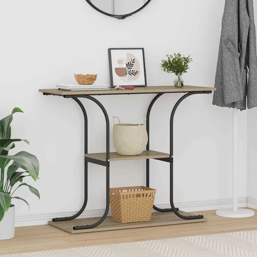 Table console Chêne Sonoma 101 x 35 x 80,5 cm Bois d'ingénierie - 4