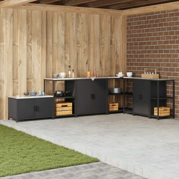 Rangement de cuisine HATTEM Noir 90 x 50 x 92 cm Acier