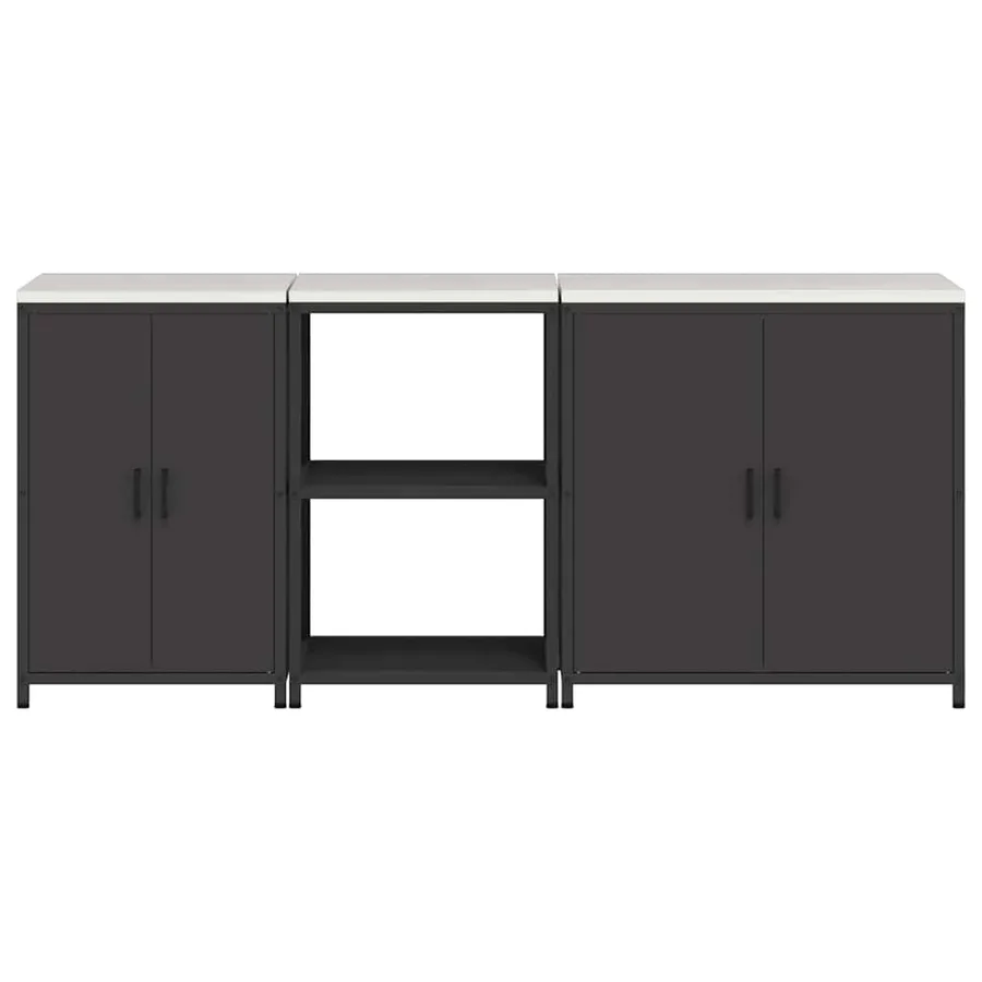 Ensemble de rangement cuisine HATTEM 3 pcs Noir - 8