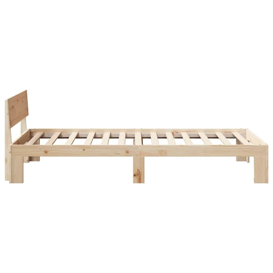 Cadre de lit avec tête de lit Naturel 80 x 200 cm Pin massif - 6