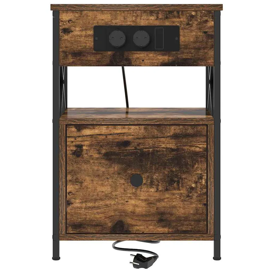 Cabinet de chevet avec tiroir 2 pcs Chêne fumé 40 x 31 x 60 cm - 7