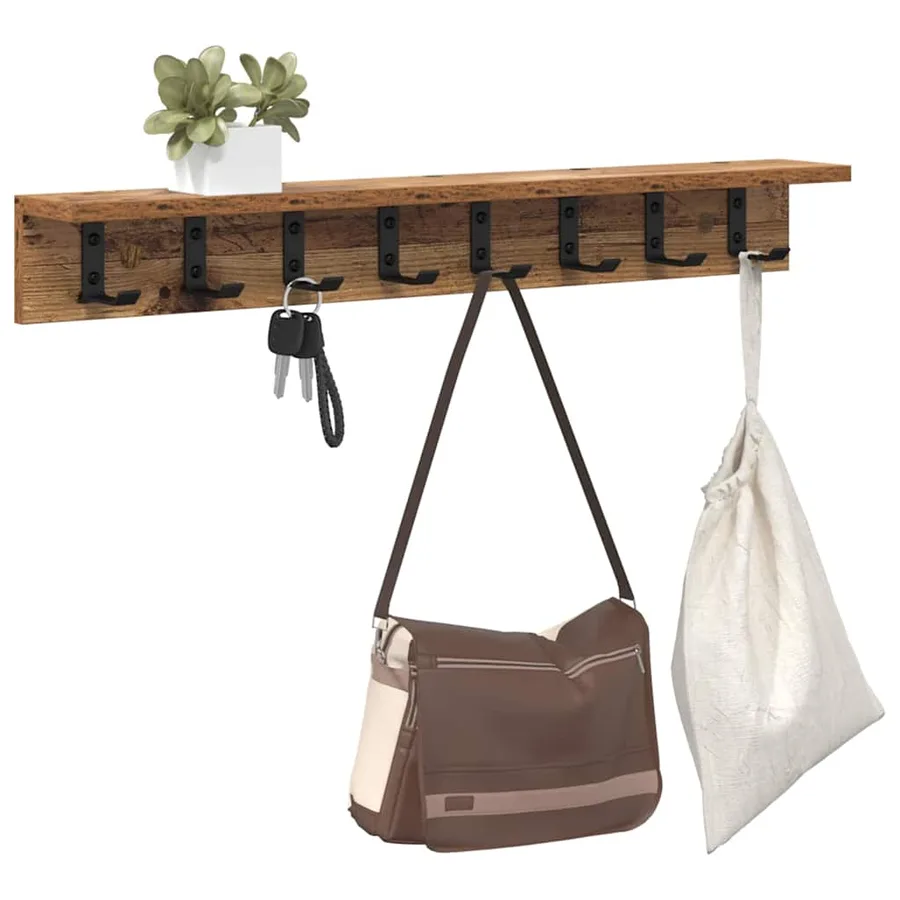 Porte-manteau mural Bois ancien 80 x 10,5 x 10,5 cm - 3