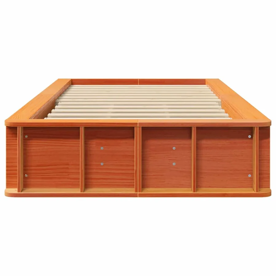 Cadre de lit Cire marron 100 x 200 cm Bois de pin massif - 5
