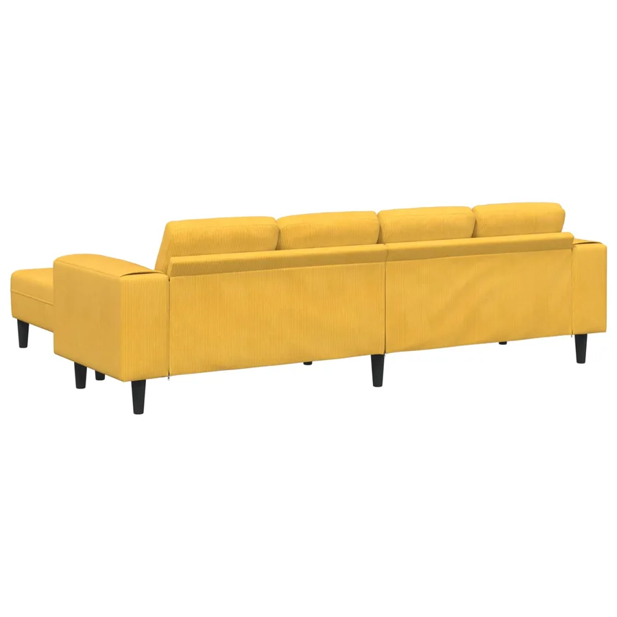 Canapé Jaune clair 250 x 188 x 76 cm Tissu en velours côtelé - 6