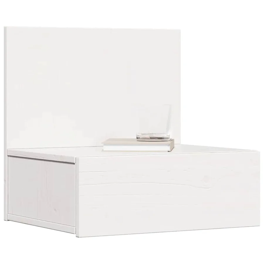 Table de chevet Blanc 42 x 32,5 x 40 cm Bois massif en pin - 3