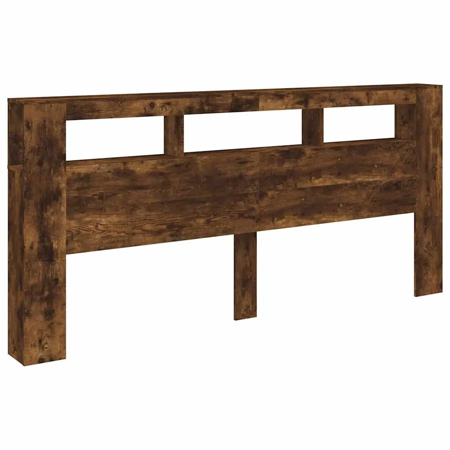 Tête de lit à LED chêne fumé 220x18,5x103,5cm bois d'ingénierie - 4