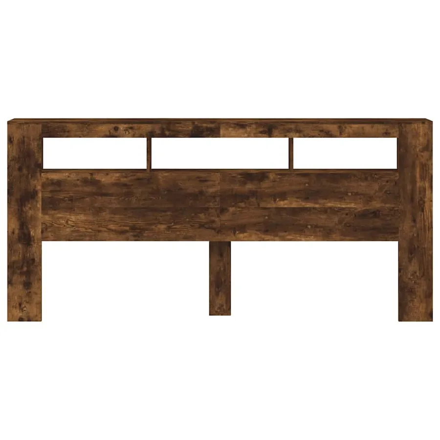 Tête de lit à LED chêne fumé 220x18,5x103,5cm bois d'ingénierie - 5