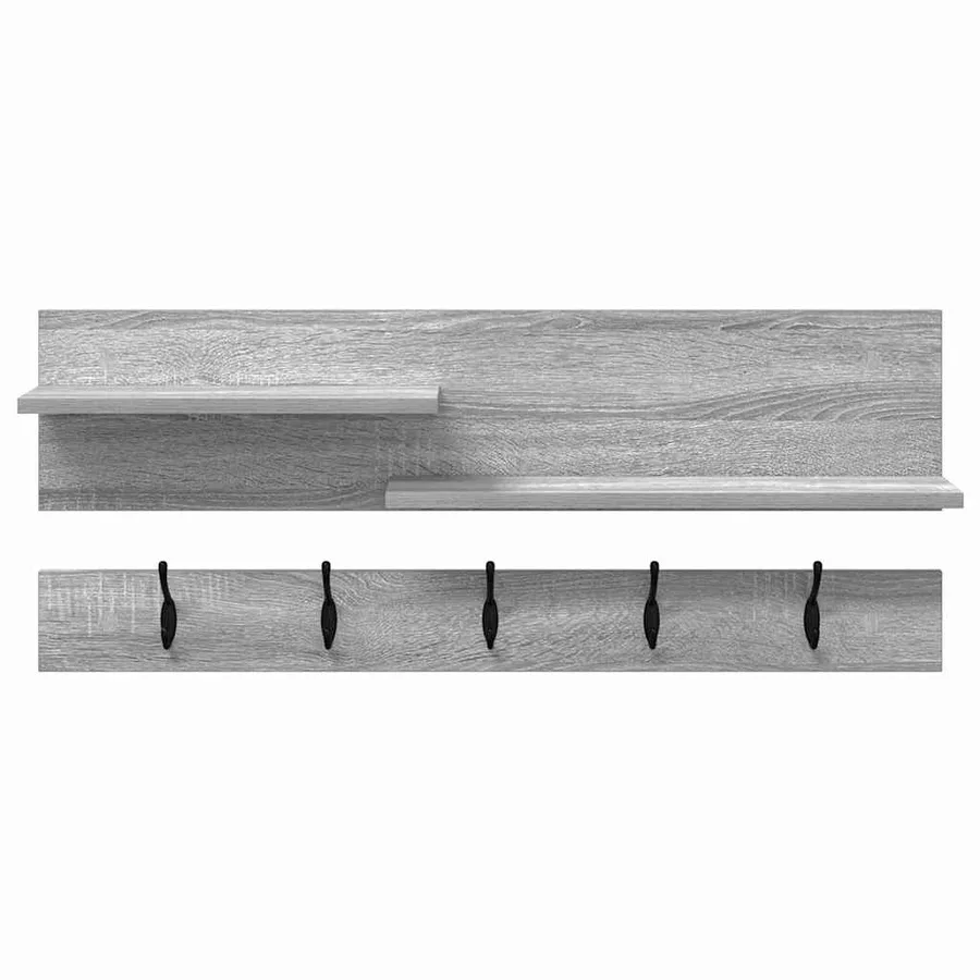 Porte-manteau mural avec étagère Gris Sonoma 90 x 15 x 36 cm - 5