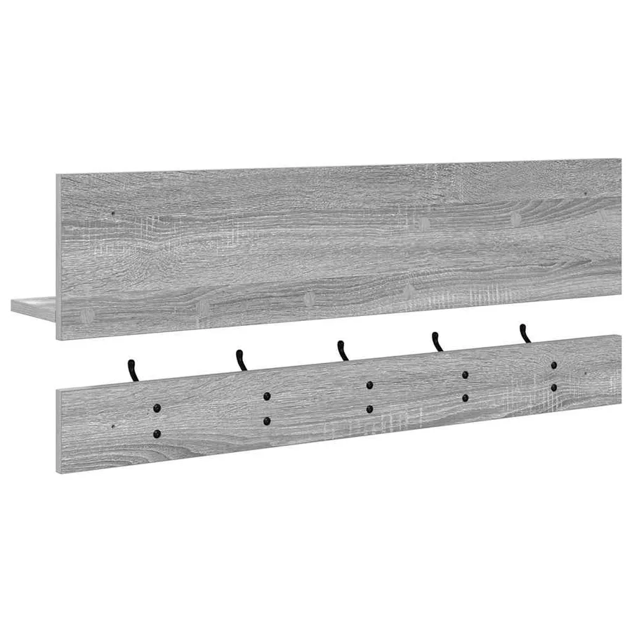 Porte-manteau mural avec étagère Gris Sonoma 90 x 15 x 36 cm - 7