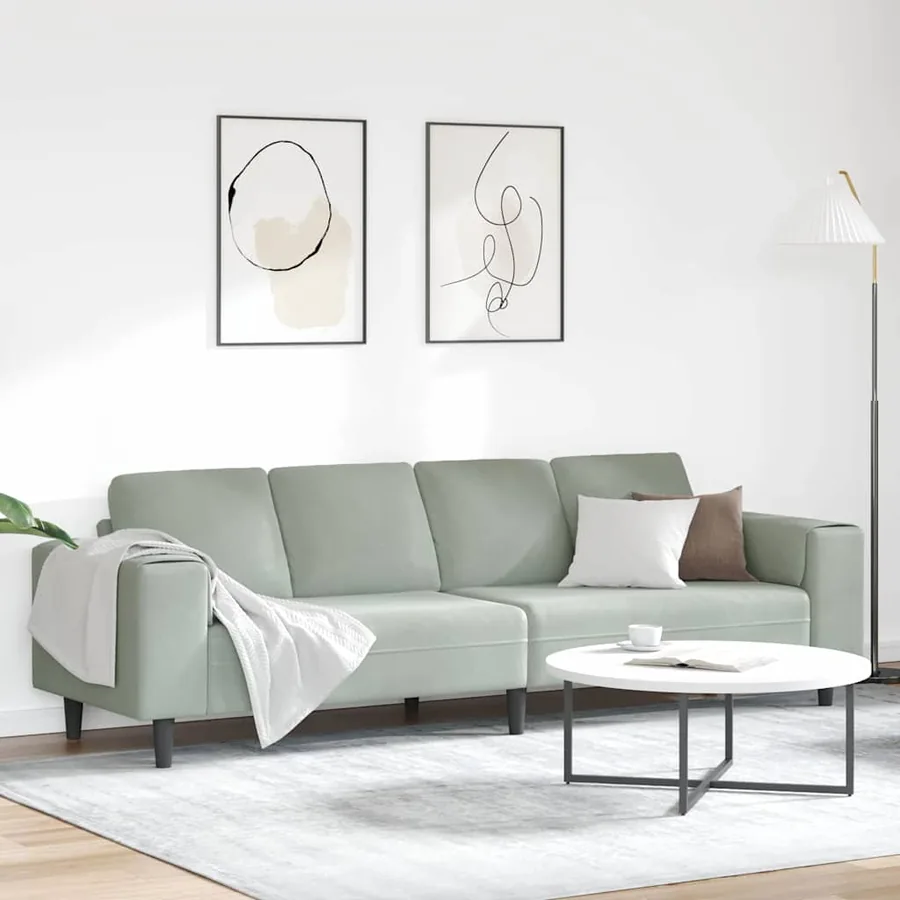 Canapé de salon Gris clair 250 x 77 x 76 cm