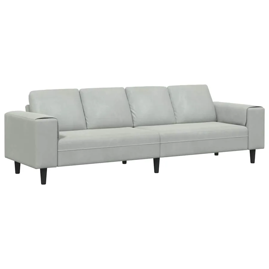 Canapé de salon Gris clair 250 x 77 x 76 cm - 2