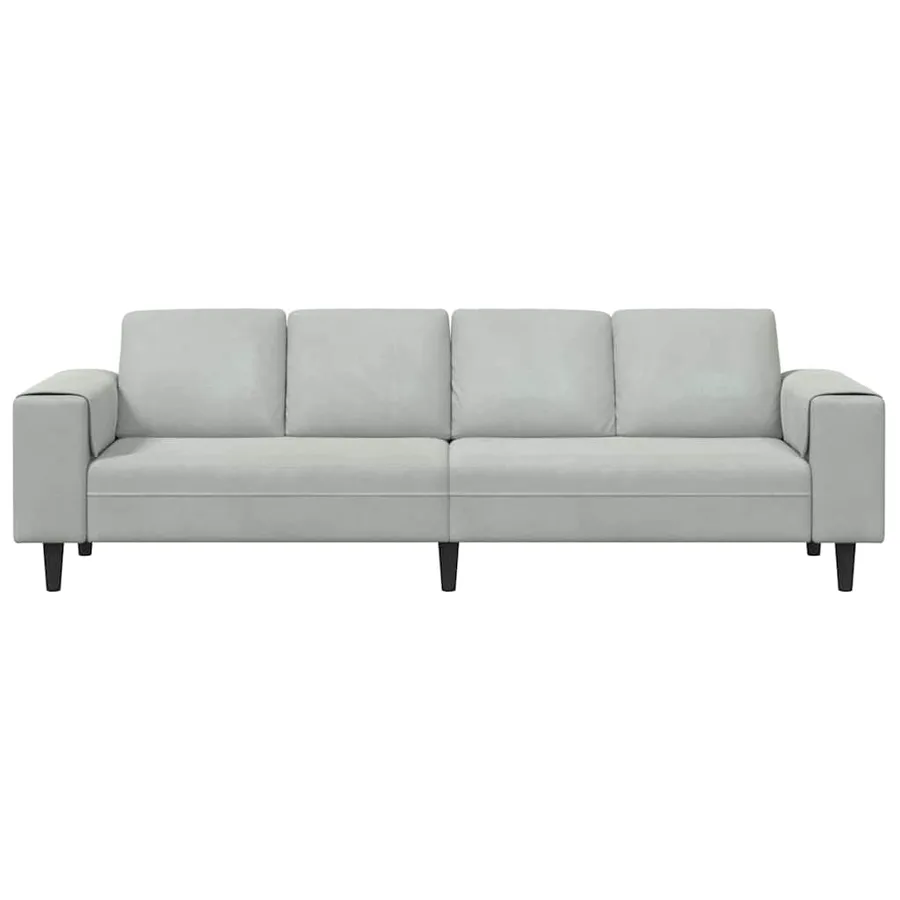 Canapé de salon Gris clair 250 x 77 x 76 cm - 4