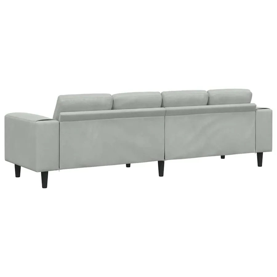 Canapé de salon Gris clair 250 x 77 x 76 cm - 6