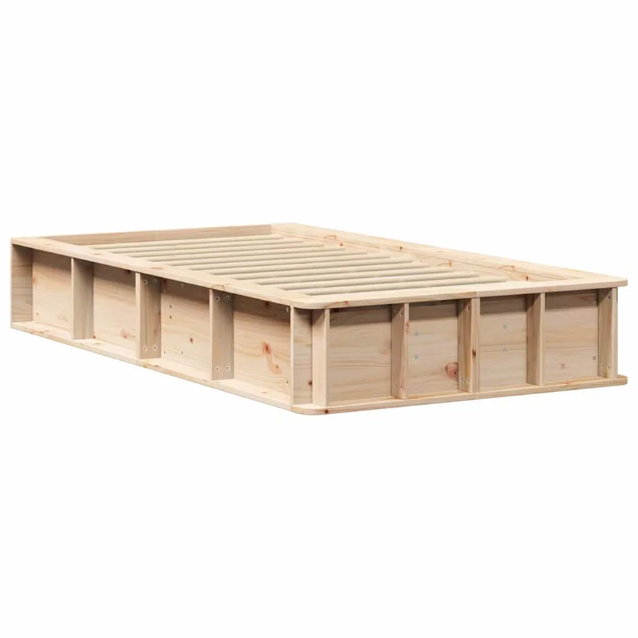 Cadre de lit Marron 90 x 190 cm Bois de pin massif - 4