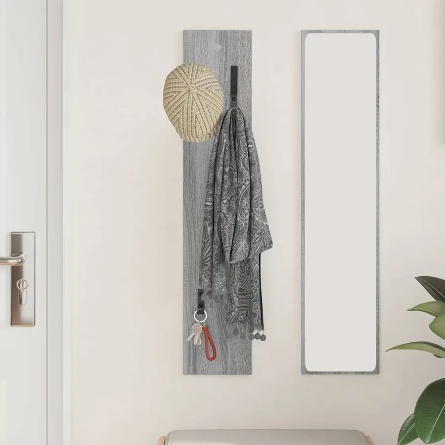 Porte-manteau mural Montage mural Gris Sonoma 20 x 1,5 x 100 cm - 4