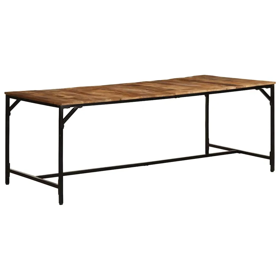 Table à manger 200x100x75 cm bois de manguier massif brut - 11