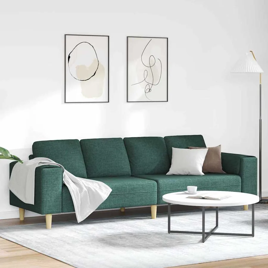 Canapé de salon Vert foncé 250 x 77 x 76 cm Polyester