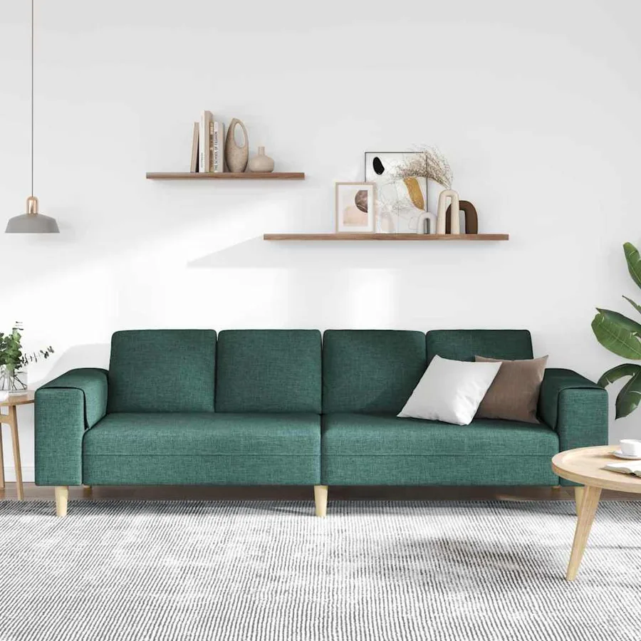 Canapé de salon Vert foncé 250 x 77 x 76 cm Polyester - 3