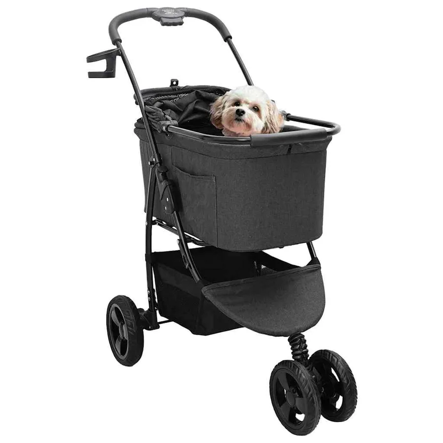 Poussette Pliante pour Animaux Noir 78 x 54 x 101 cm Polyester - 2