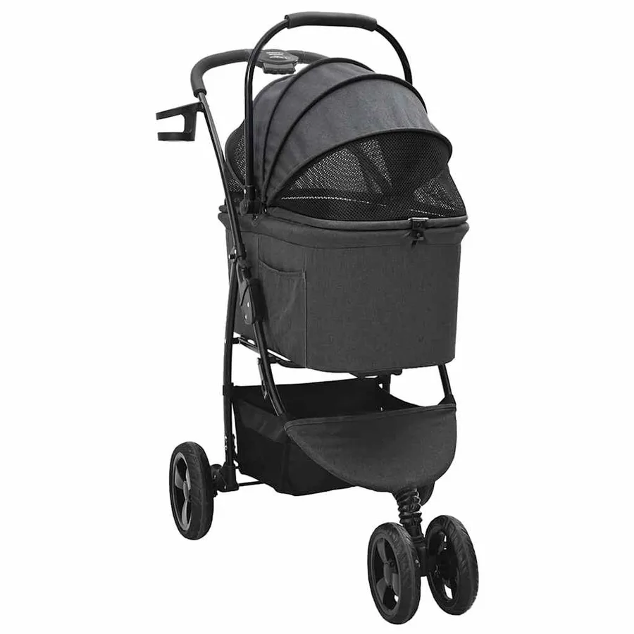 Poussette Pliante pour Animaux Noir 78 x 54 x 101 cm Polyester - 3