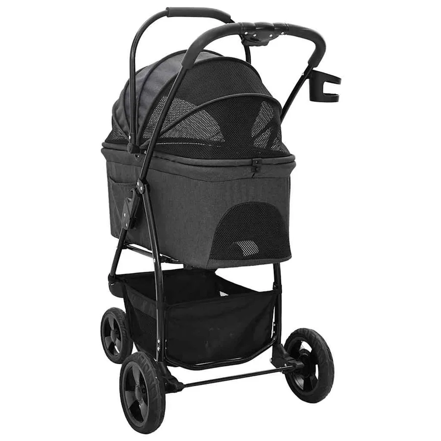Poussette Pliante pour Animaux Noir 78 x 54 x 101 cm Polyester - 9