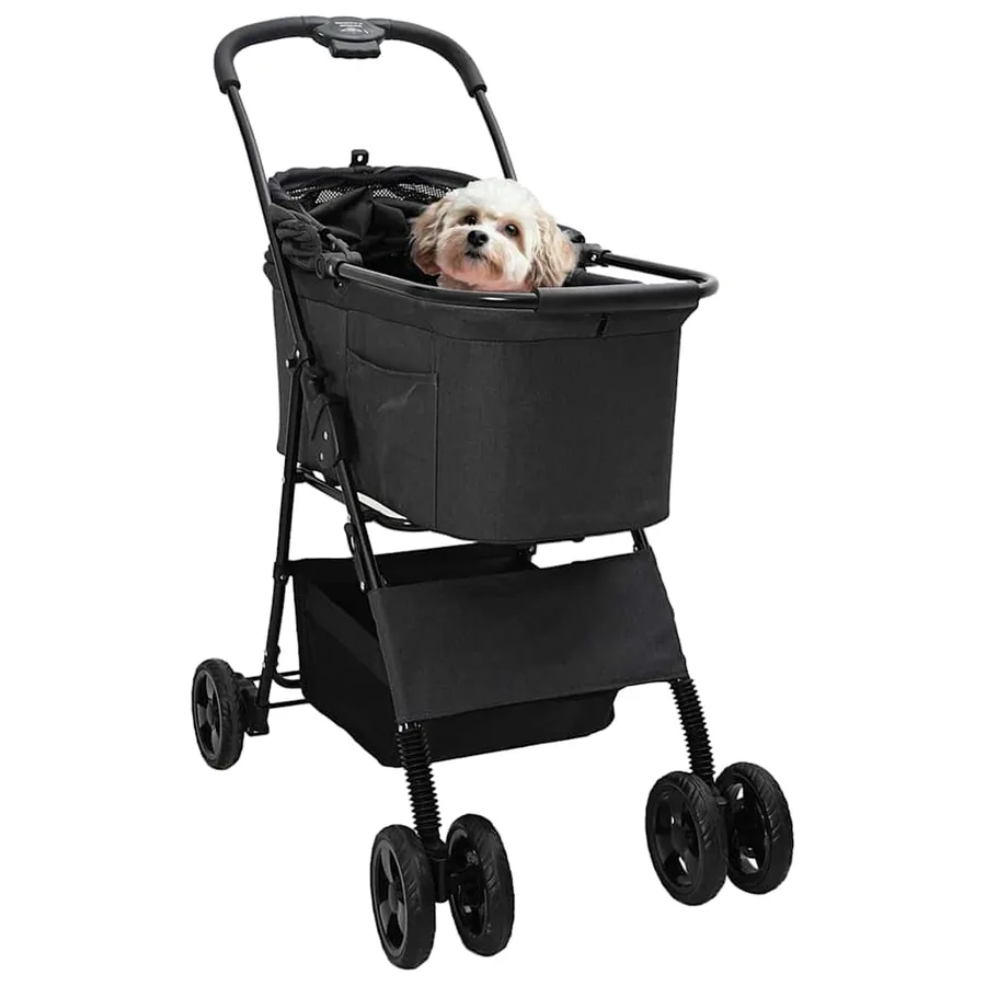 Poussette Pliante pour Animaux Noir 81 x 47 x 99 cm Polyester - 2