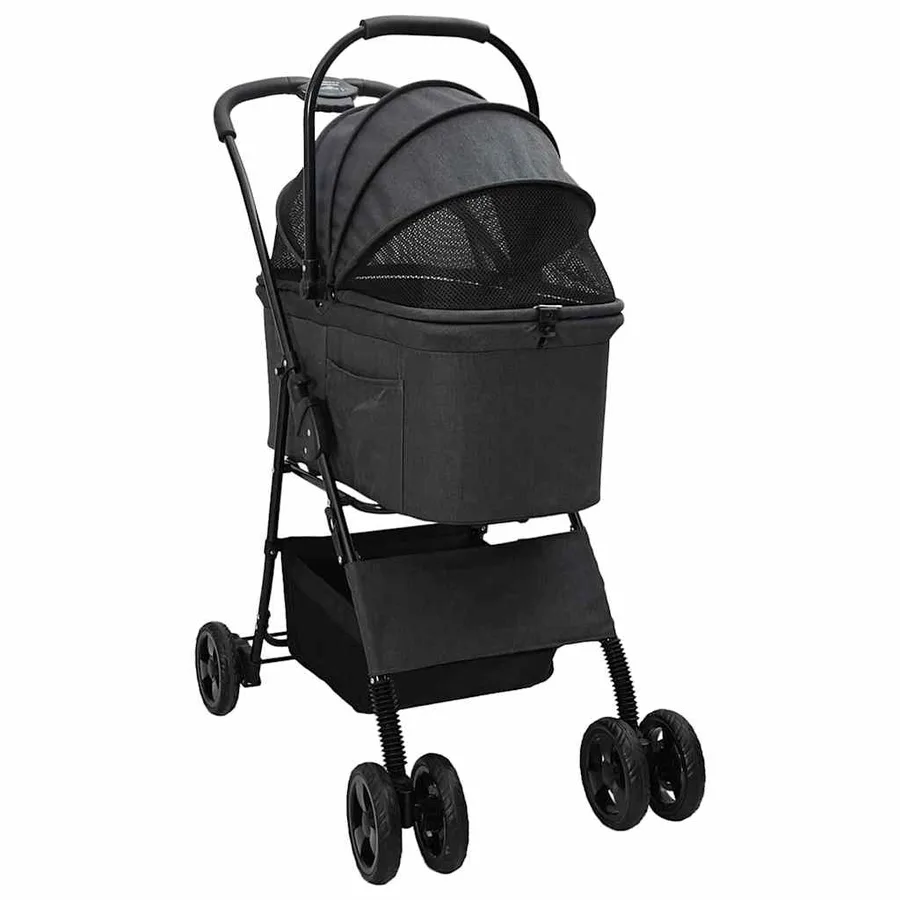 Poussette Pliante pour Animaux Noir 81 x 47 x 99 cm Polyester - 3
