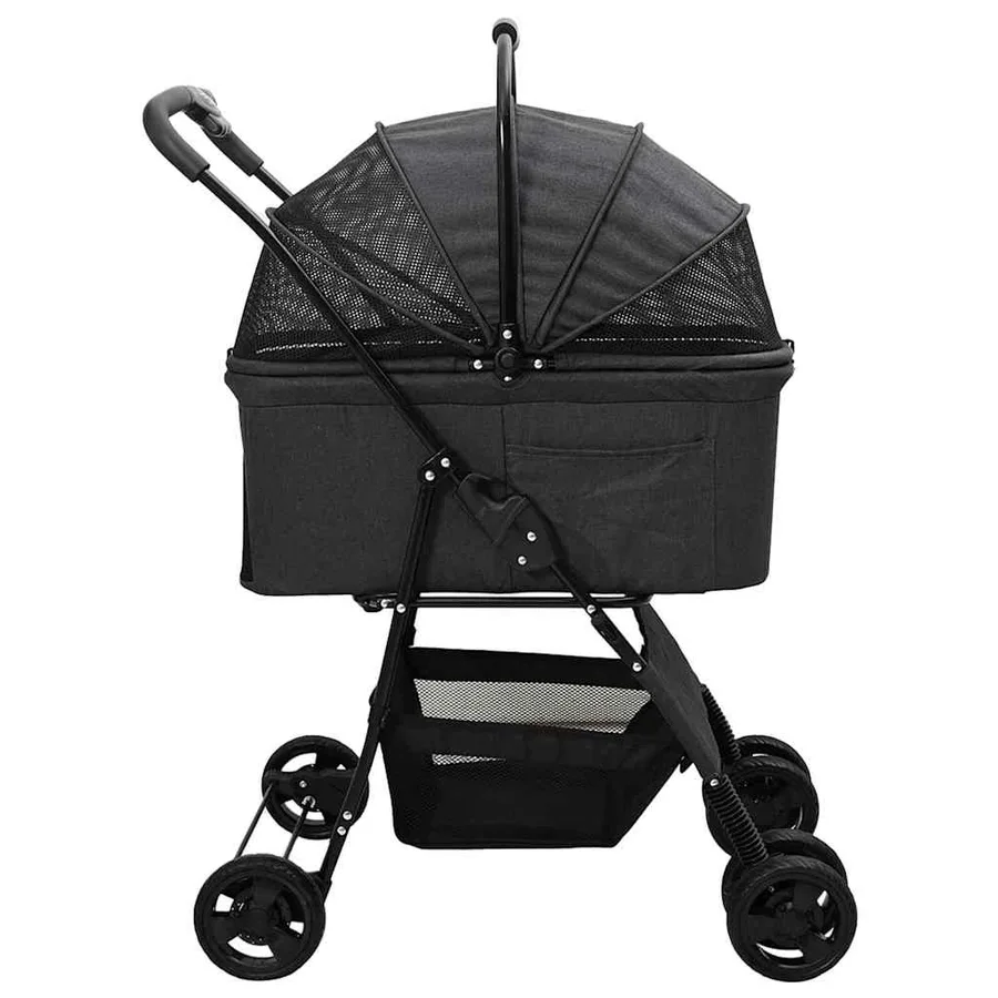 Poussette Pliante pour Animaux Noir 81 x 47 x 99 cm Polyester - 7