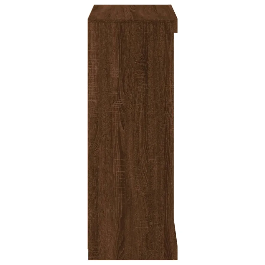 Buffet avec lumières LED chêne marron 60,5x37x100 cm - 7