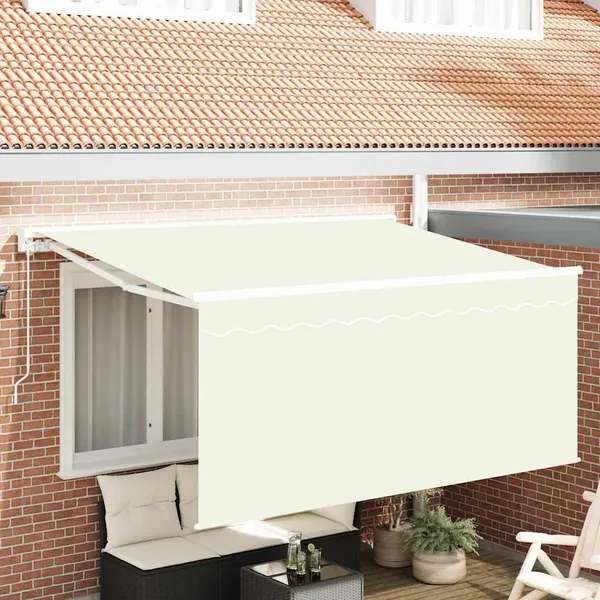 Auvent Rétractable Crème 300 x 200 cm Polyester et Aluminium