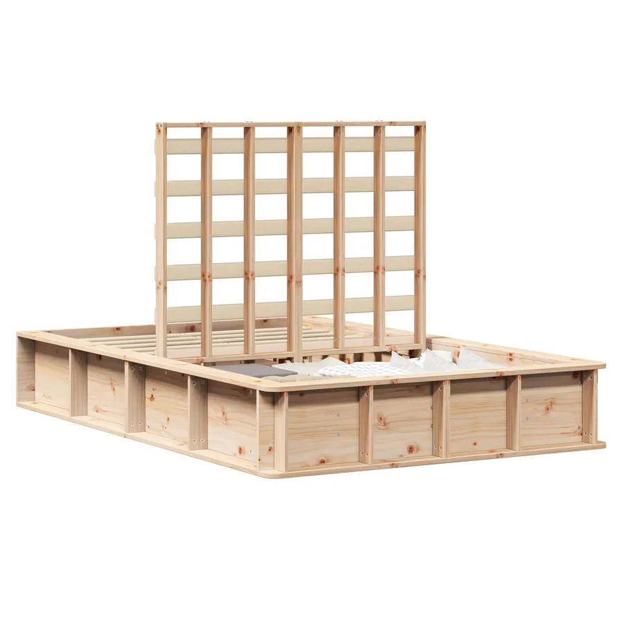 Cadre de lit Marron 120 x 200 cm Bois de pin massif - 2