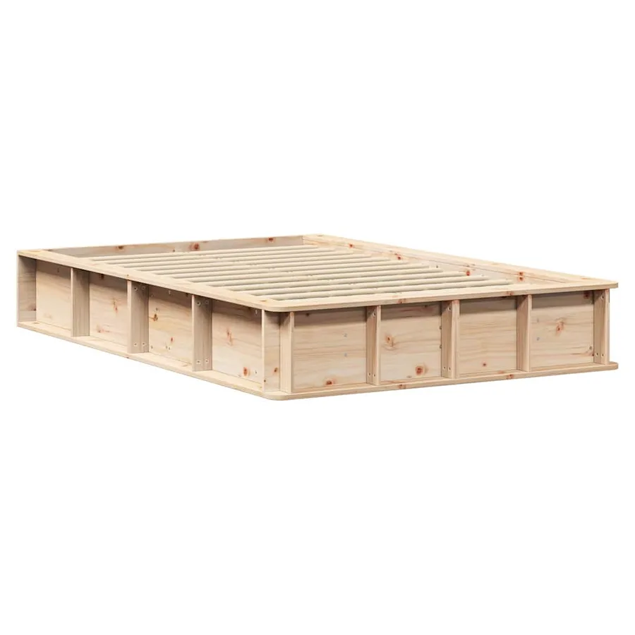 Cadre de lit Marron 120 x 200 cm Bois de pin massif - 4