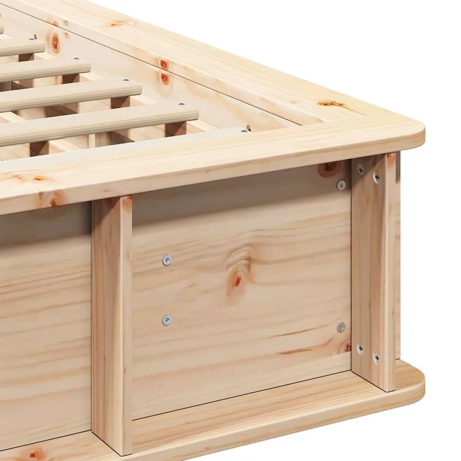 Cadre de lit Marron 120 x 200 cm Bois de pin massif - 9