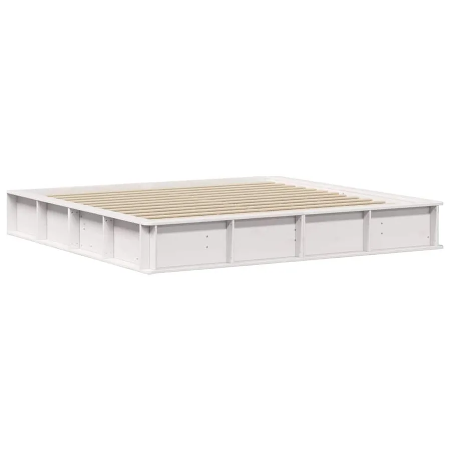 Cadre de lit Blanc 180 x 200 cm Bois de pin massif - 4