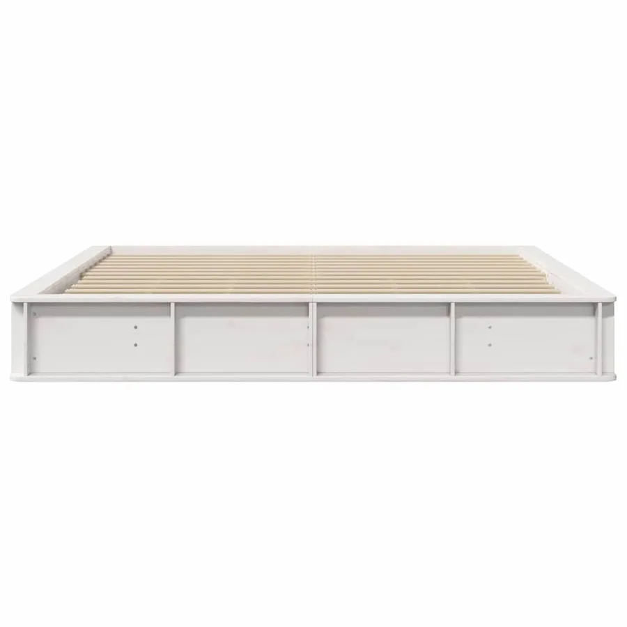 Cadre de lit Blanc 180 x 200 cm Bois de pin massif - 5