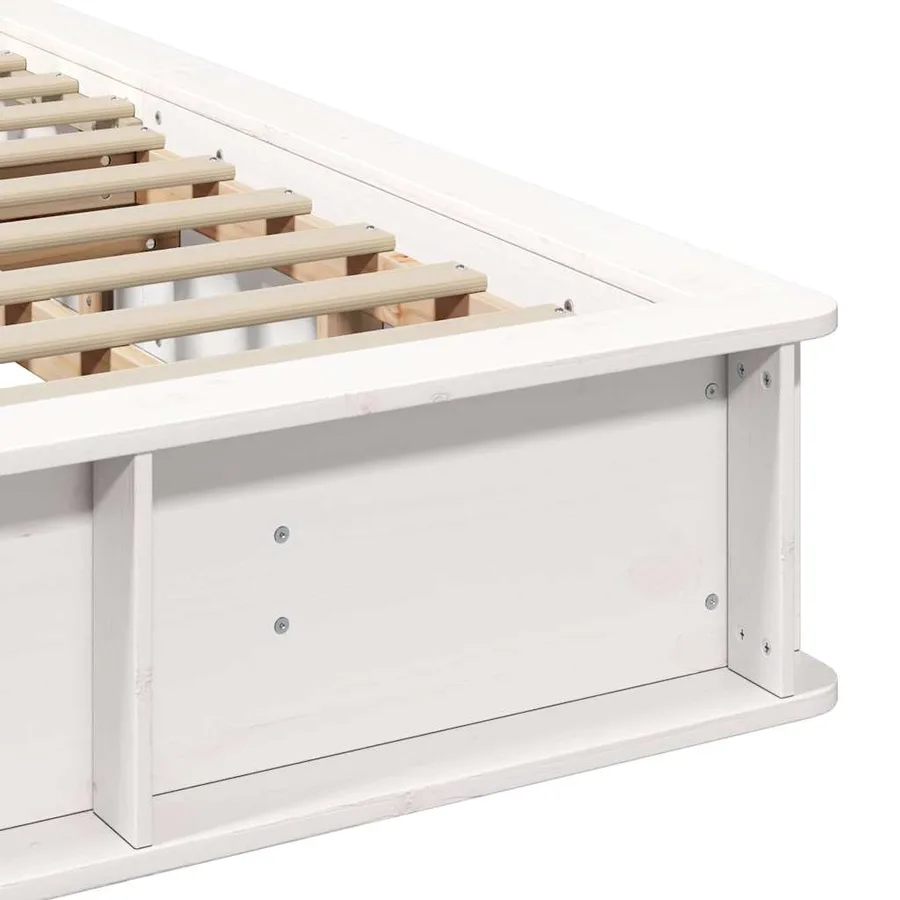 Cadre de lit Blanc 180 x 200 cm Bois de pin massif - 9