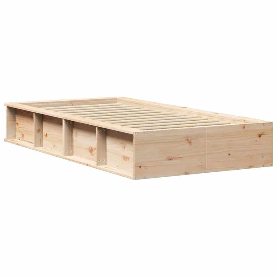 Cadre de lit Marron 100 x 200 cm Bois de pin massif - 7