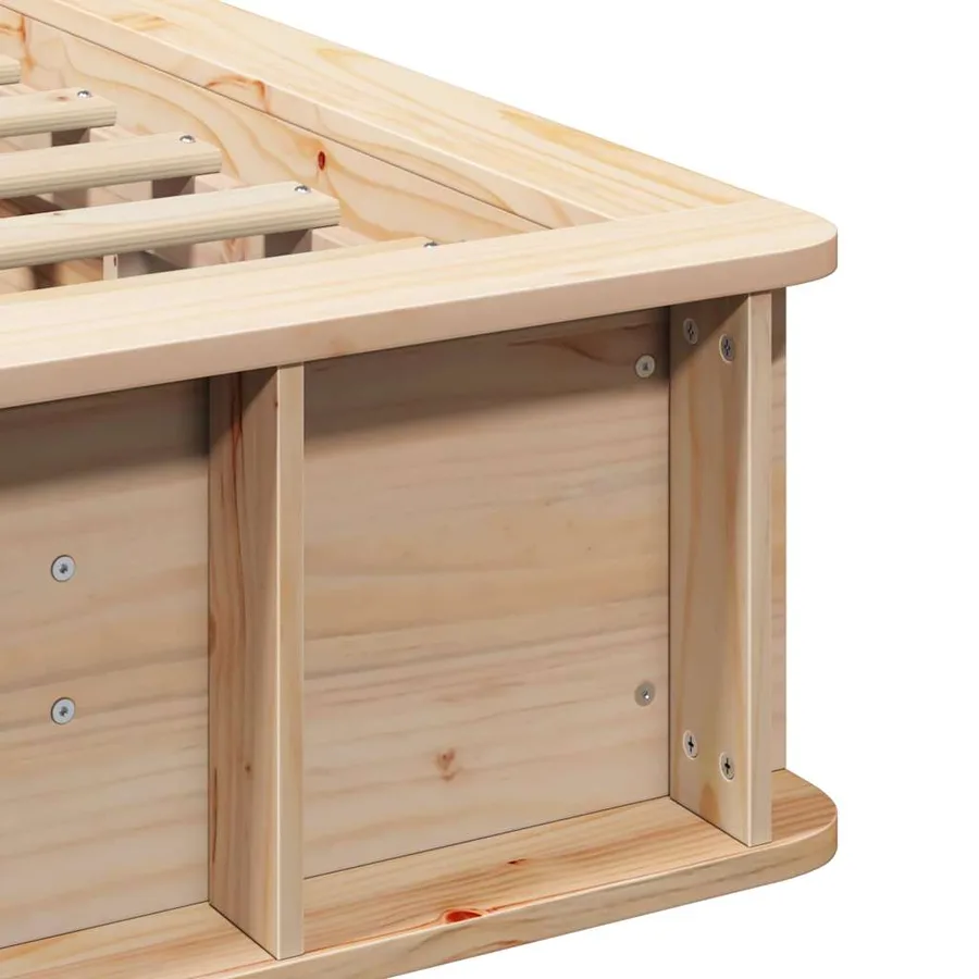 Cadre de lit Marron 100 x 200 cm Bois de pin massif - 9