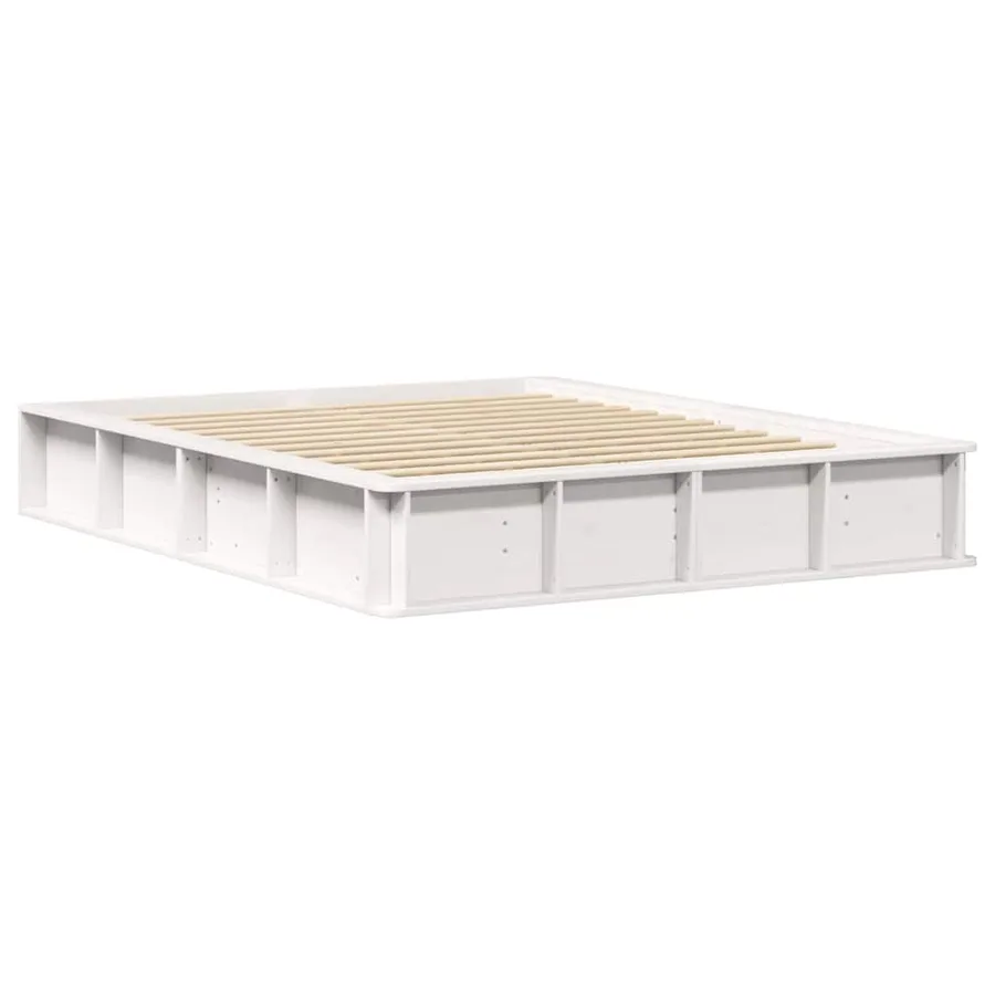 Cadre de lit Blanc 150 x 200 cm Bois de pin massif - 4