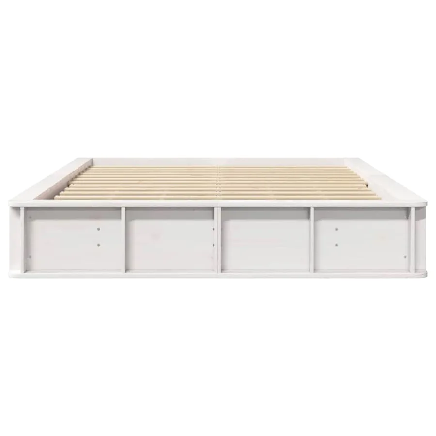 Cadre de lit Blanc 150 x 200 cm Bois de pin massif - 5