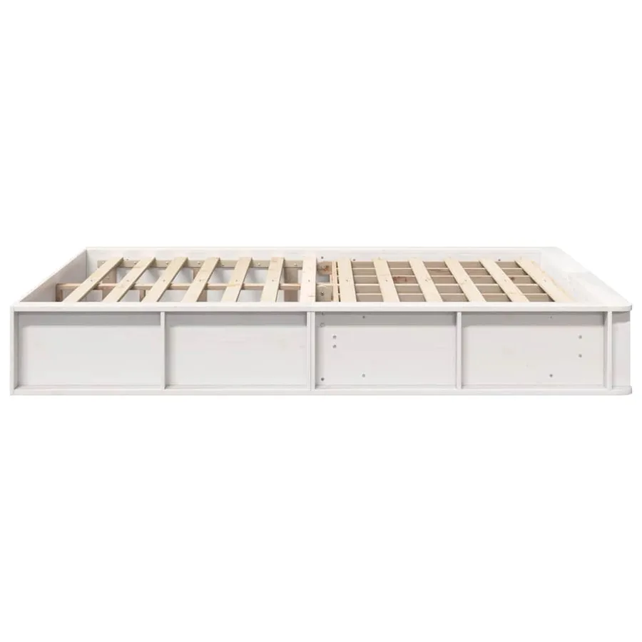 Cadre de lit Blanc 150 x 200 cm Bois de pin massif - 6