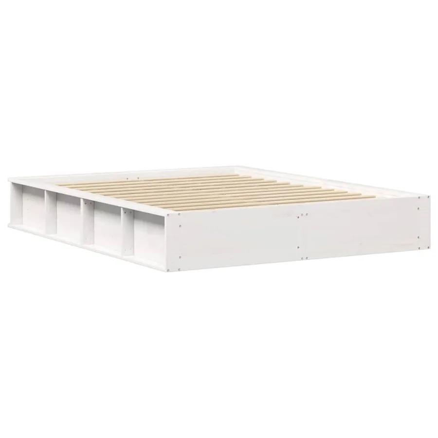 Cadre de lit Blanc 150 x 200 cm Bois de pin massif - 7