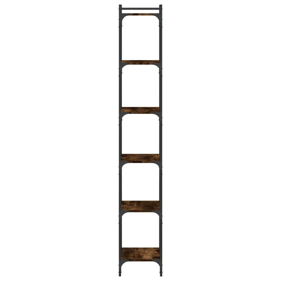 Bibliothèque 6 niveaux chêne fumé 40x30x188cm bois d'ingénierie - 5