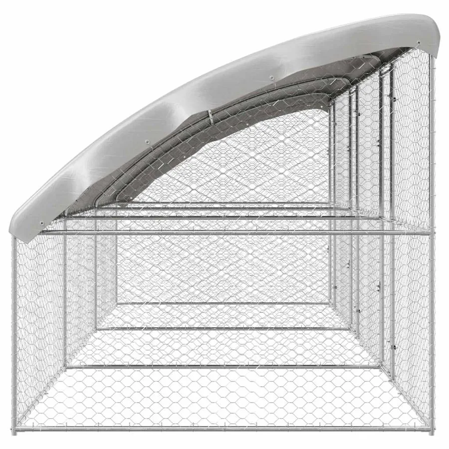 Kennel pour Chiens 3 pcs Argenté 6 x 2 x 2 m Acier galvanisé - 5