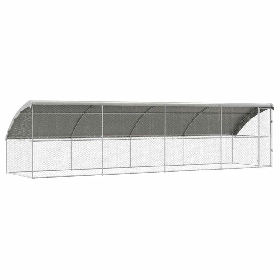 Kennel pour Chiens 4 pcs Argenté 8 x 2 x 2 m Acier galvanisé - 2