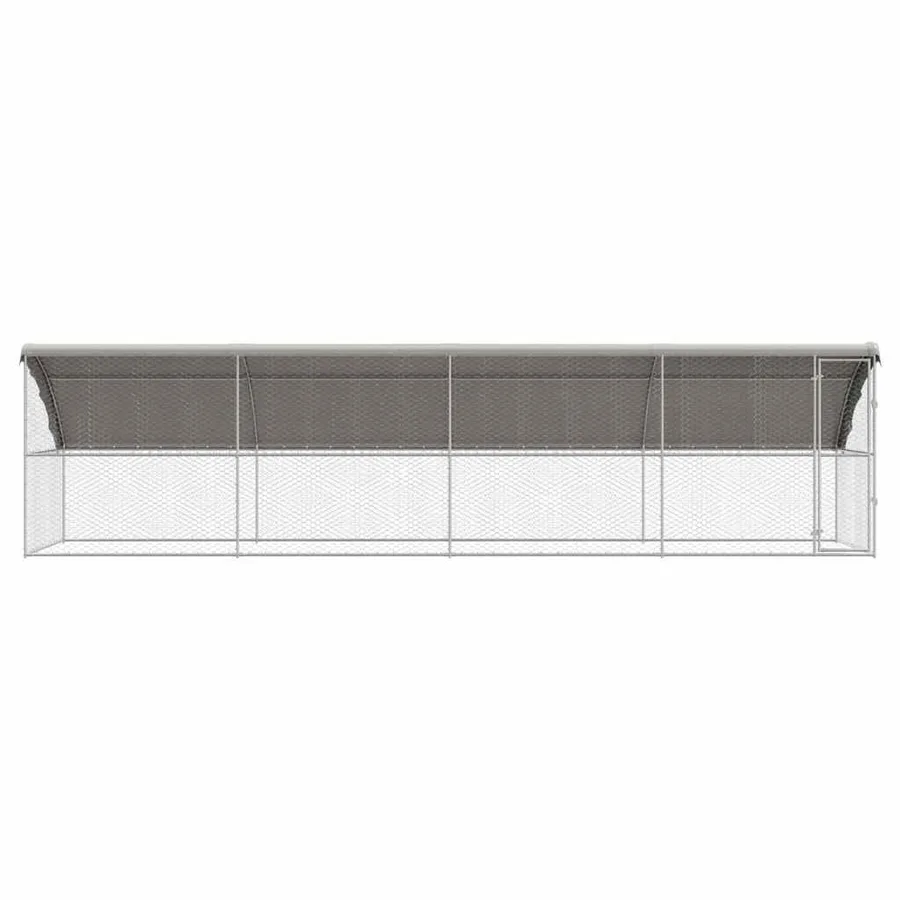 Kennel pour Chiens 4 pcs Argenté 8 x 2 x 2 m Acier galvanisé - 4
